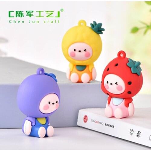 ZOCDOU 1 Piece Cute Fruit Animal Small Statue Little Figurine Crafts Figure Ornament Miniatures