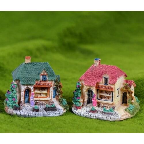 Miniature Resin Castle House Micro Landscape Fairy Garden Cottage Decor Craft for Home Garden Decoration 9x7.5cm