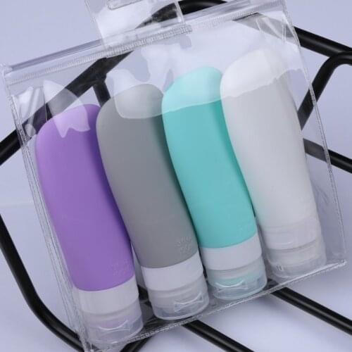 38/60/90ml Lotion Refillable Bottles Silicone Liquid Squeeze Containers Portable Storage Travel Kit Packing Press For Shampoo