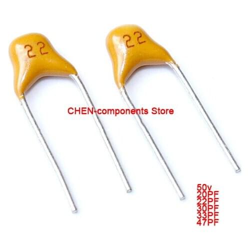 50pcs Multilayer ceramic capacitor 50V 20P 22P 30P 33P 47P 200 220 300 330 470 Monolithic Capacitor