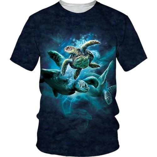 Sea Turtle 3D Print Men T-shirt 2021 Summer New O Neck Short Sleeve Tees Tops 3D Style Male Clothes Fashion Casual T-shirts