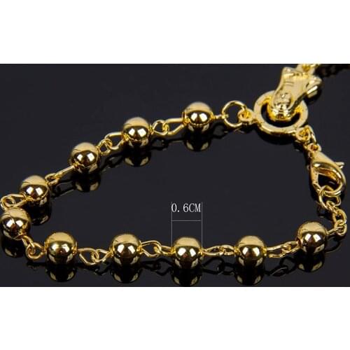 New Desginer Top Quality Women Accessories Stainless Steel Bead Bracelet With Cross Pendant Pulseiras Pulseras Rosary Bracelets