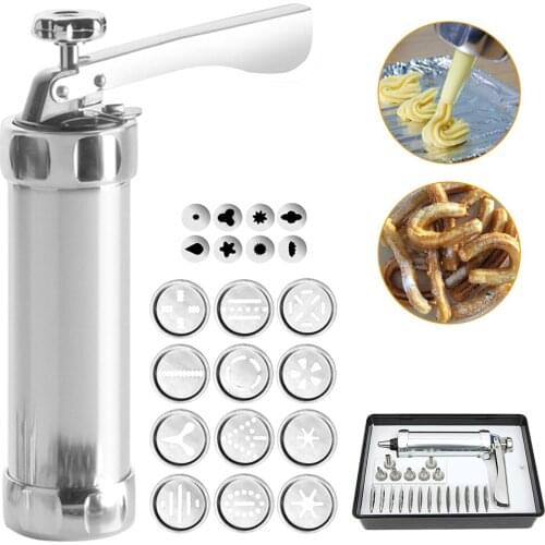 Stainless Steel Cookie Press Gun Set Biscuits Cake Mold Baking Tools Maker Machine Dessert Decor For DIY Cake Kitchen Baking