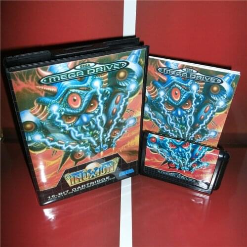 Truxton EU Cover with box and manual For Sega Megadrive Genesis Video Game Console 16 bit card