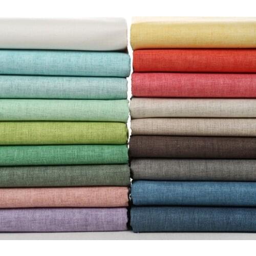 LEO&LIN Summer Wax Coating Solid Rad Green Blue Black Linen Cloth Fabric Patchwork Sewing Curtain Textile Width 140cm 50%OFF