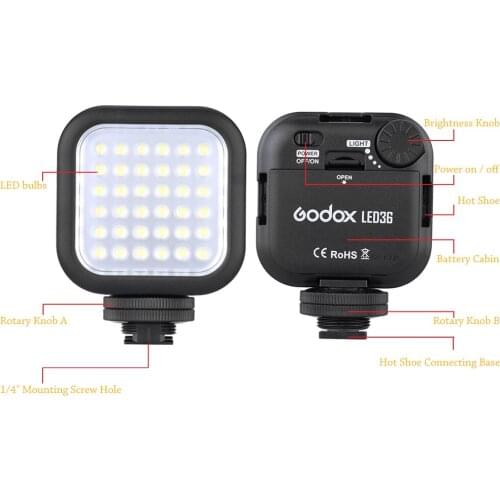 Godox LED36 LED Video Light 36 LED Lights for DSLR Camera Camcorder mini DVR