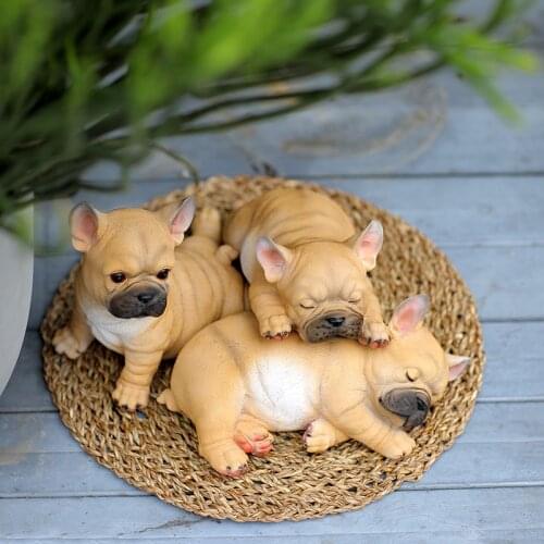 French Bulldog Garden Villa Ornaments Resin Craft Home Decoration Accessories Home Decor Miniature Figurines Garden Decoration