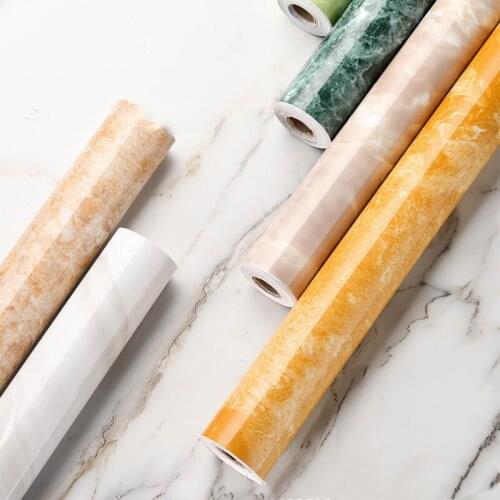 1M/3M Waterproof Marble Wall Paper Modern Living Room Furniture Desktop bath bedroomWallpaper kitchen Anti-smoke oil Sticker