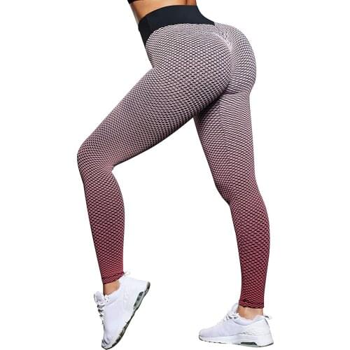 New Womens Sports Leggings High Waist Hip Gradient Stretch Fitness Running Jogging Workout Gym Exercise Ladies Casual Trouser
