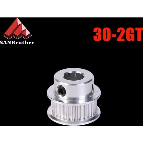 30 teeth GT2 Timing Pulley Bore 5mm 6mm 6.35mm 8mm for belt used in linear 2GT pulley 30Teeth 30T