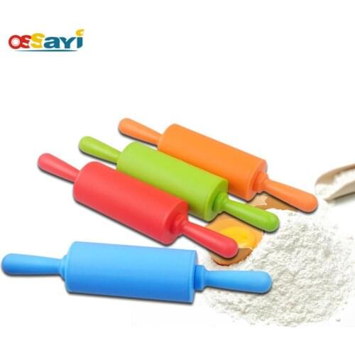 1Pc/Set Silicone Dough Rolling Pin Roller Small Size Baking Tools Rainbow Rolling Pin Silicone Kitchen Pastry Tools Rolling Pin