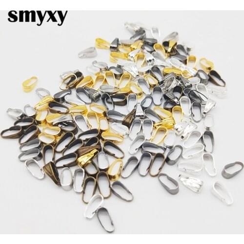 100pcs Pendant Clip Clasp Pinch Clip Bail Pendant Connectors Bail Beads Jewelry Findings DIY Necklace pendant Accessories