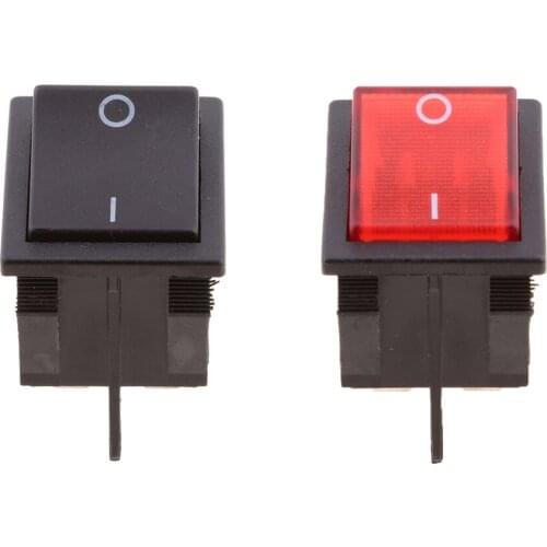 2x Black+Red 4Pin 250V 20A Waterproof ON/OFF Rocker Switch Car Truck Boat