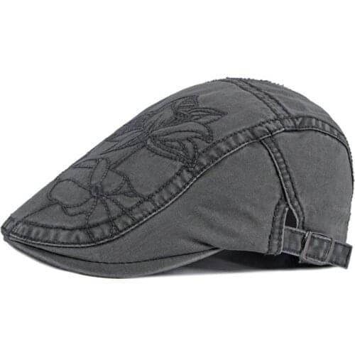 HT3557 Spring Summer Cap Hat Men Women Berets Embroidery Flower Ivy Newsboy Flat Cap 100% Cotton Beret Hat Male Female Beret Cap