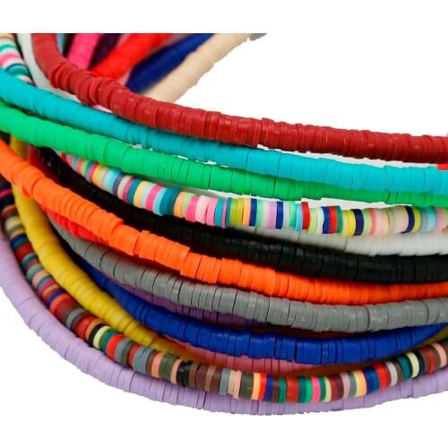 350pcs/lot 3 4 5 6mm Flat Round Polymer Clay Beads Chip Disk Loose Spacer Beads For Jewelry Making DIY Bracelet Necklace