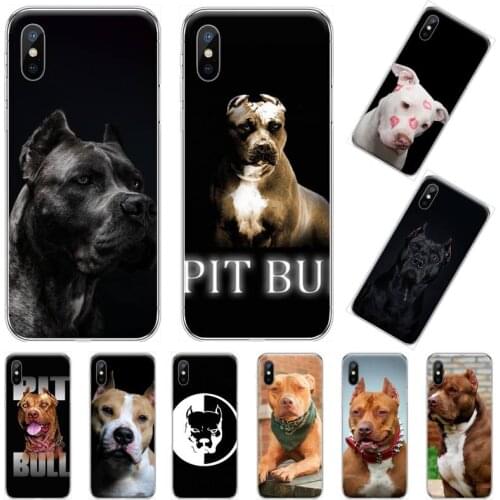 Pit Bull Lovely Dog Pitbull pattern luxury Anti-fall Phone Case shell For iphone 12 5 5s 5c se 6 6s 7 8 plus x xs xr 11 pro max