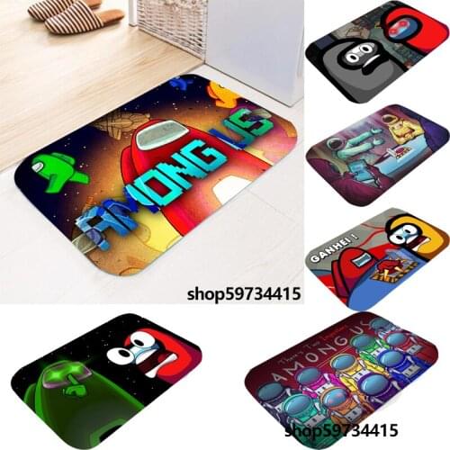 Discord Among of Us Game Doormat Super Soft Flannel Carpet Kitchen Bedroom Non-Slip Decor Imposter Game Floor Door Mat Kid Gift