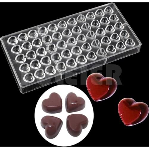 DIY two style Mini heart polycarbonate chocolate candy mold handmade making valentine gift wedding decor baking chocolate tools