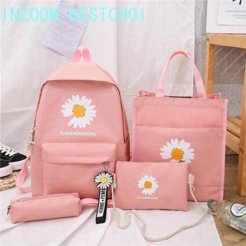Little Daisy Canvas School Bag Female Korean Version of The New Campus Backpack Male Outdoor Travel Rucksack Mochila Mujer