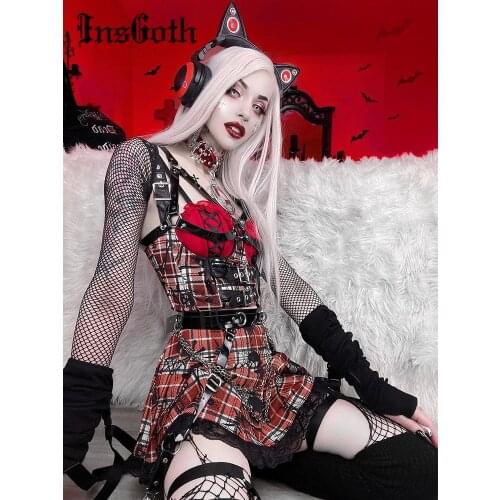 Красные летние платья INSGOTH China At AliExpress