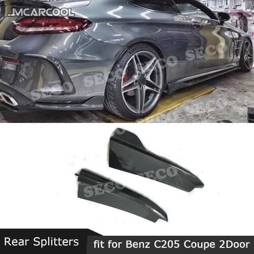 Carbon Fiber / FRP Rear Lip Splitters Bumper Aprons Flaps for Mercedes Benz C class W205 C205 C180 C200 C300 C63 2015 - 2019