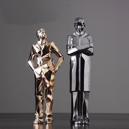 Classic business men sculpture ornaments Gentleman successful person statue home decoration