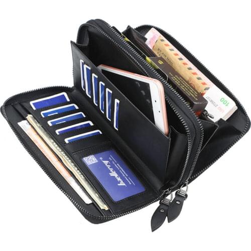 2021 Mens Wallet Clutch Bag Boys PU Leather Luxury Purse Large Capacity Business Organizer Phone Money Pocket Card Holder Male