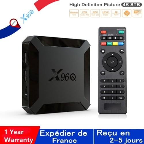 Best X96Q Tv Box IPTV Android 10.0 x96 Q 16G Allwinner H313 Quad Core Smart Set Top IP TV Box Ship From France Android Tvbox