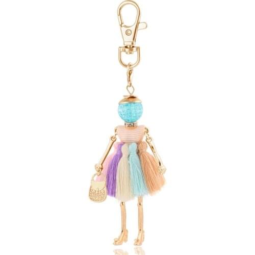 2020 Statement Fashion Keychain For Women Cute Girl Tassel Key Chain Charm Christmas Car Pendant Jewelry Aceessory