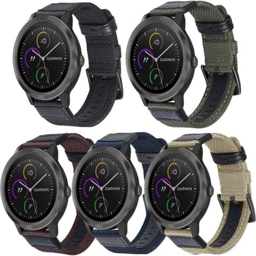 Fashion Woven Nylon Watch Band Strap For Vivoactive 3 trainer music Smart Watch 20mm Sport Wristband for Venu SQ