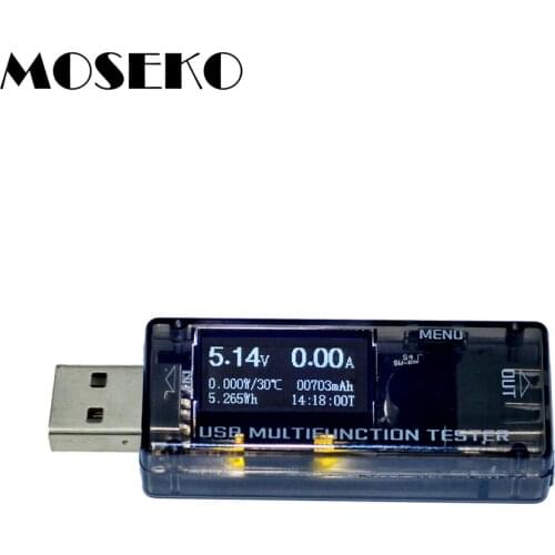 MOSEKO 8 in 1 Electronic Current Voltage Capacity Tester USB Power Meter, 4-30V 0-5A Voltage Multimeter USB Charger Tester