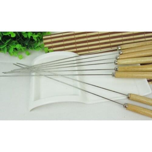 Pack of 50 pcs Barbecue Sticks Lamb Skewers With Handle Stainless steel Grilled Prod BBQ Utensil Non-magnetic