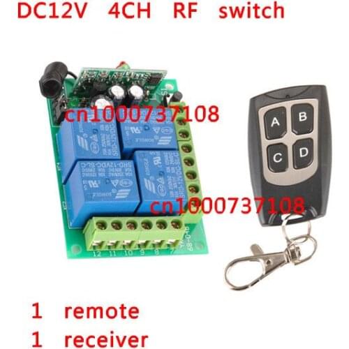 NEW DC12V 4 CH RF Wireless Remote Control System / Radio Switch Transmitter/Receiver Momentary Toggle Latched For Light Lamp