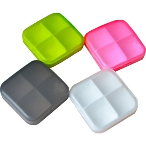 4Pcs/Lot 4 Compartments One Day Pill Box Medicine Organizer Pill Case Splitters Storage Dispenser Plastic Tablet Holder