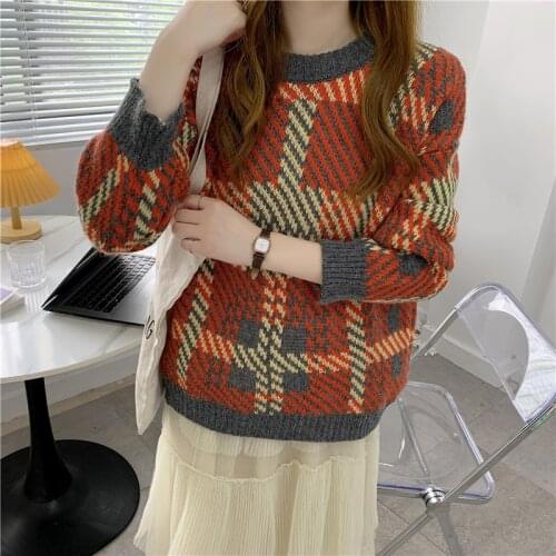 Fancy Yarn Knitted Sweater Womens Elegant Loose Pullovers Women Fall Winter Casual Tops Sueter Mujer Vintage Sweaters Women