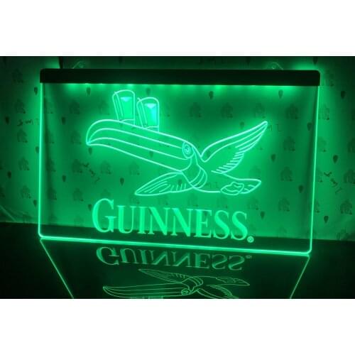012 Guinness Toucan Beer Bar Pub Club Led Neon Light Sign