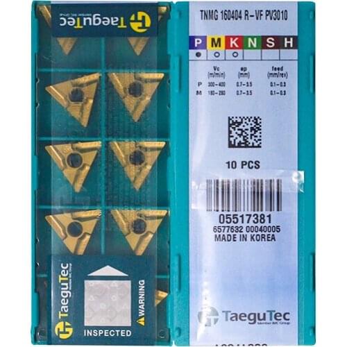 TNMG160404R-VF PV3010 Original Taegutac Carbide Inserts Turning Inserts Lathe Tools 10Pcs/Lot
