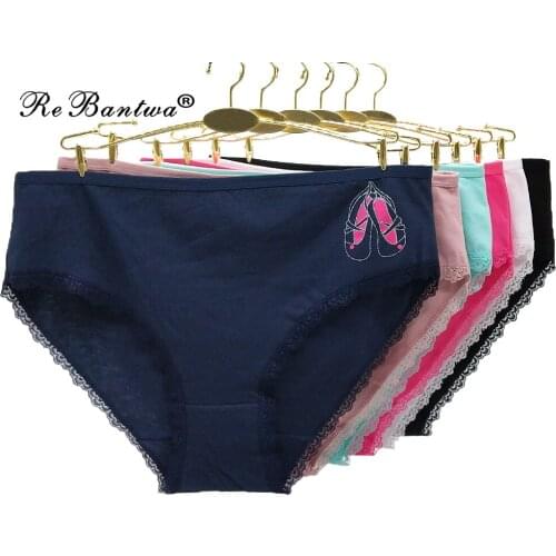 High Quality Plus Size Underwear 2019 New Women Cotton Briefs Everyday Women Panties With Sexy Lace Highwaist Lingerie Knickers