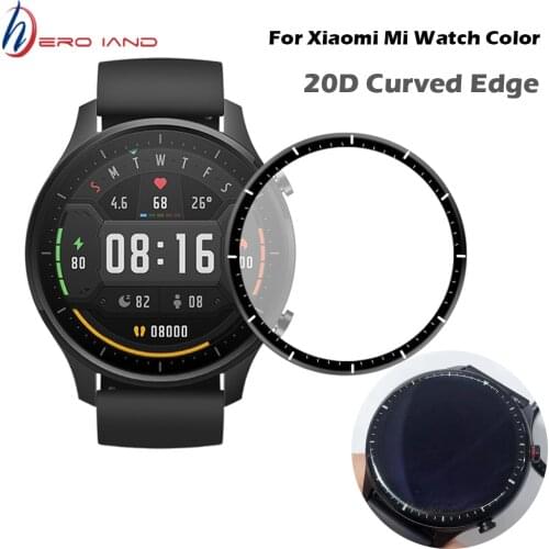 20D Curved Edge Protective film for Xiaomi Mi Watch Color Global 2020 Smart Watch soft screen protector accessories (Not Glass