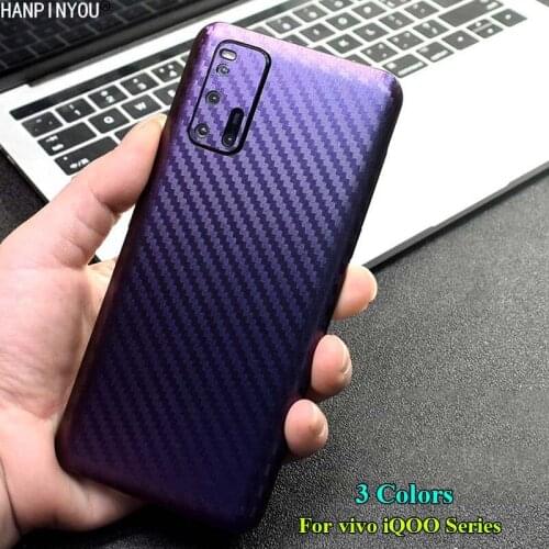 For vivo iQOO 3 V17 NEO Pro S1 5G 3D Gradient Carbon Fiber Back Cover Rear Decal Skin Phone Protective Sticker Film Protector