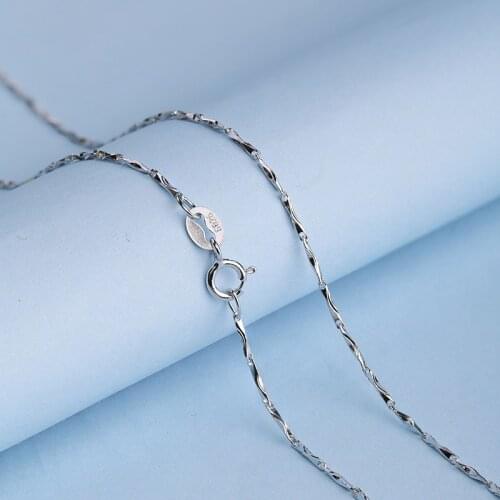 1.0mm S925 Silver China Sycee Shape Chain Necklace 50CM 55CM 60CM for Choose Anniversary Jewelry