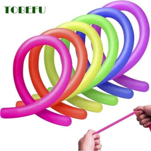 1/3/6Pcs Soft Rubber Sausage Noodle Elastic Rope Toys Stretch String Decompression Toy Stretchy Fidget Relief Stress Vent Toys