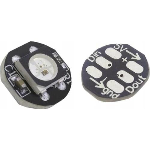 10pcs-50pcs DC5V ws2812b 5050 RGB LED Chip With Black / White PCB Board Heatsink 9.6mm Diameter WS2811 IC Built-in