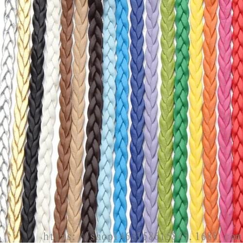 11 Yards Flat Braided Bolo Faux Leather String Jewelry Cord Rope Trimming 5X1mm