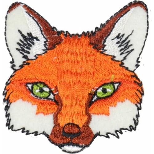 2PC Fox Embroidery Patch Iron on Clothing High Quality Animals Applique Sewing Patches Women Clothes Stickers Wholesale