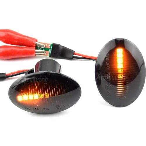 2x Dynamic LED Side Marker Lights Flowing Turn Signal Light Side Repeater Lamp 12V Panel Lamp For Fiat 500 Ford Maserati Lancia