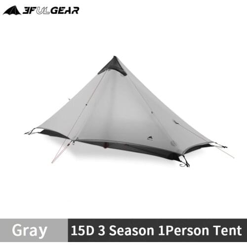 3F UL GEAR LanShan 1 Outdoor Camping Tent 1 Person 3-4 Seasons Professional 15D Silnylon Rodless Ultralight Hiking Camping Tent