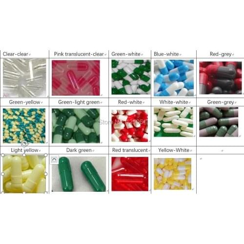 4# 500pcs! All kinds of colored Capsules size 4,Hard Gelatin Empty Capsules size 4! (joined capsules available!)