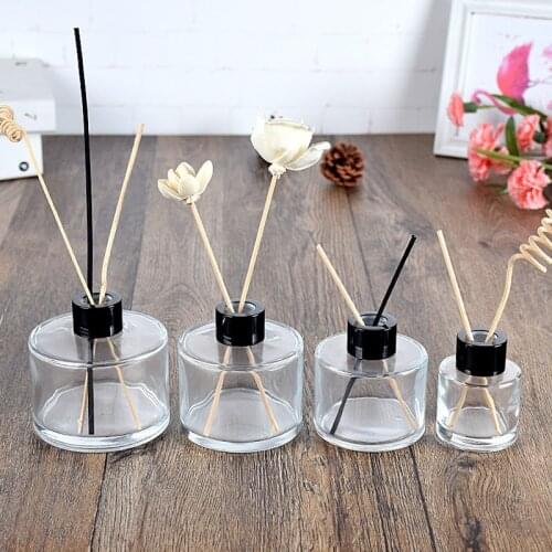 5pcs 50/100/150/200ml Aromatherapy Glass Bottles Scent Volatilization Glass Container Rattan Reed Diffuser Bottle For Home Decor