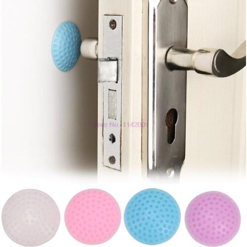 500pcs 4 Colors Wall Thickening Mute Golf Modelling Rubber Fender The Handle Door Stoper Lock Pad Protection Wall Stickers